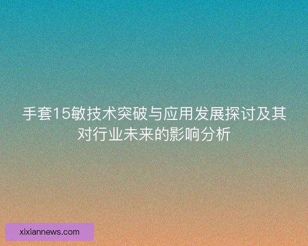 手套15敏技术突破与应用发展探讨及其对行业未来的影响分析