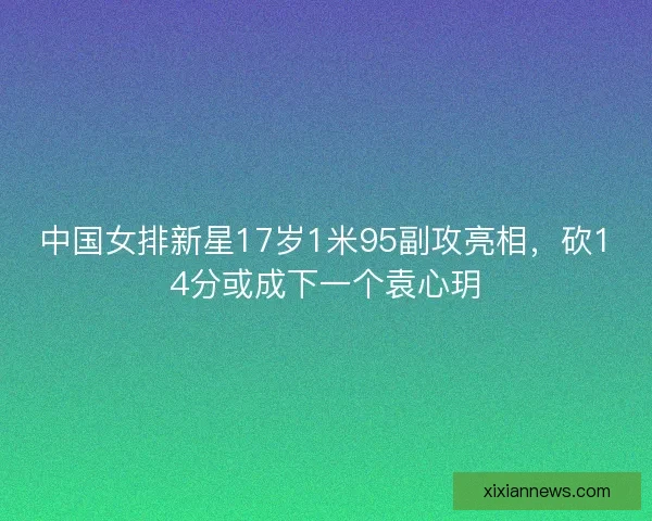 中国女排新星17岁1米95副攻亮相，砍14分或成下一个袁心玥
