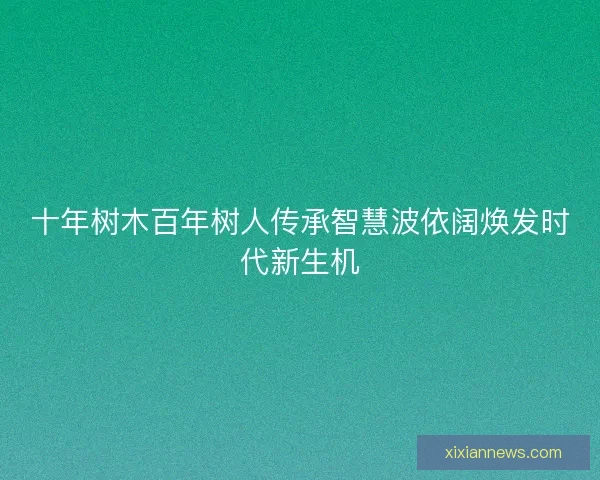 十年树木百年树人传承智慧波依阔焕发时代新生机